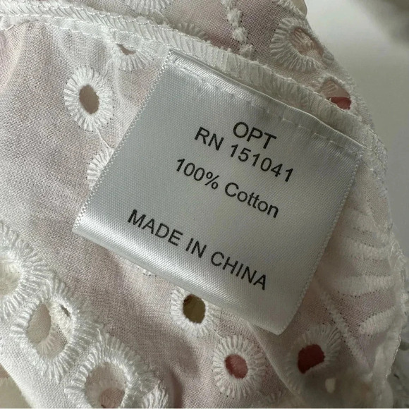 OPT Anthropologie One Pretty Time White Cotton Eyelet Midi Dress Size Small - Picture 11 of 13